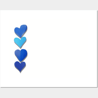 Blue Boho Hearts Posters and Art